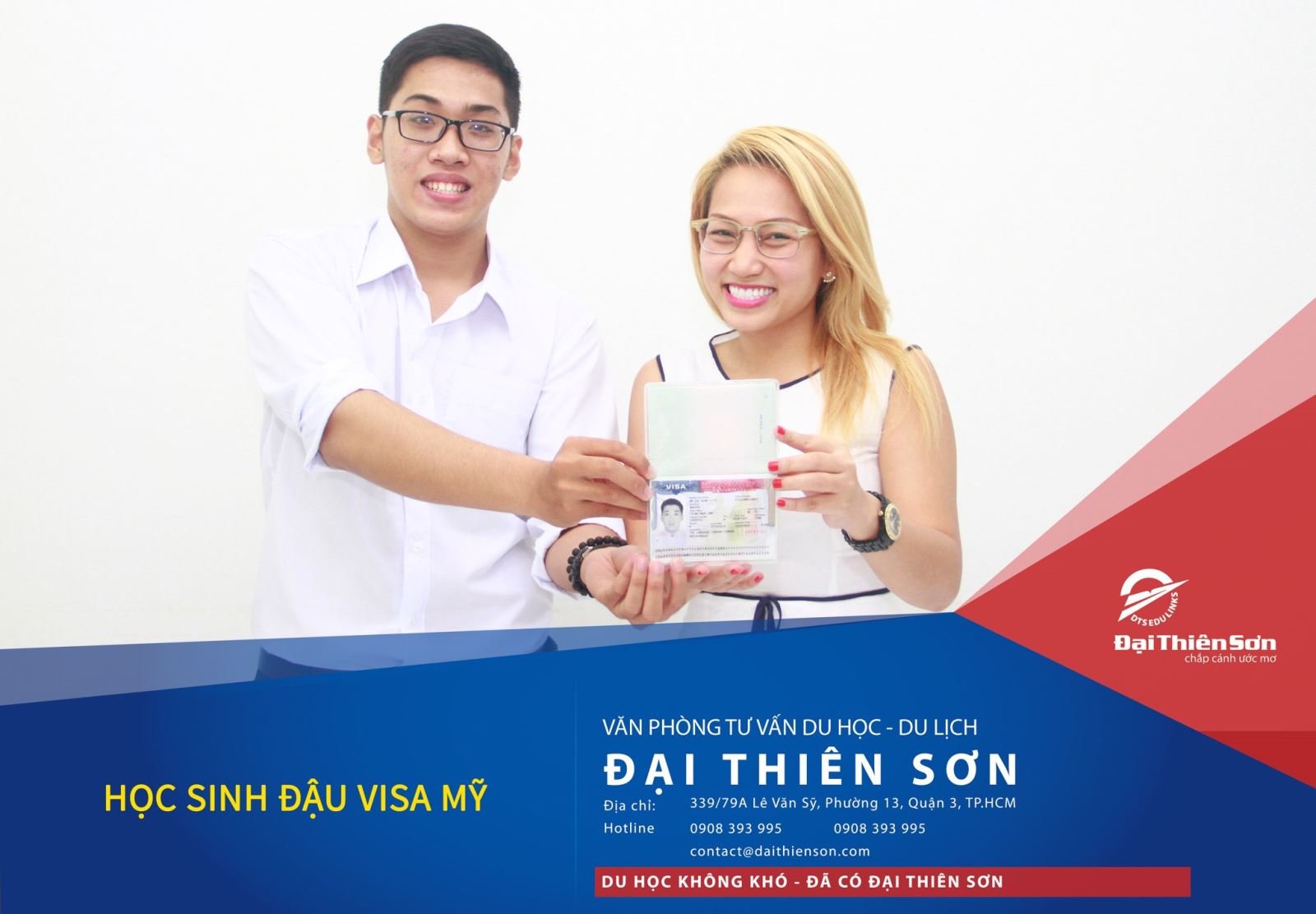 Giám đốc Đại Thiên Sơn cùng học sinh đậu Visa Mỹ-Du học Đại Thiên Sơn DTS