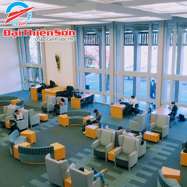 Khu vực tự học bên trong thư viện De Anza College - Du học Đại Thiên Sơn DTS