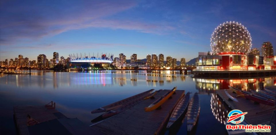 Hình ảnh thành phố Vancouver về đêm