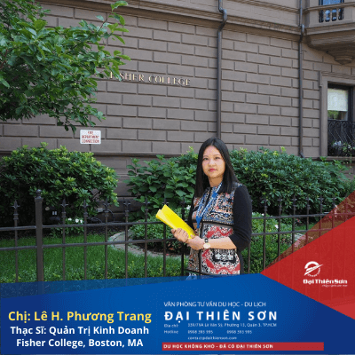 Chị Trang tại Fisher College, Boston, MA