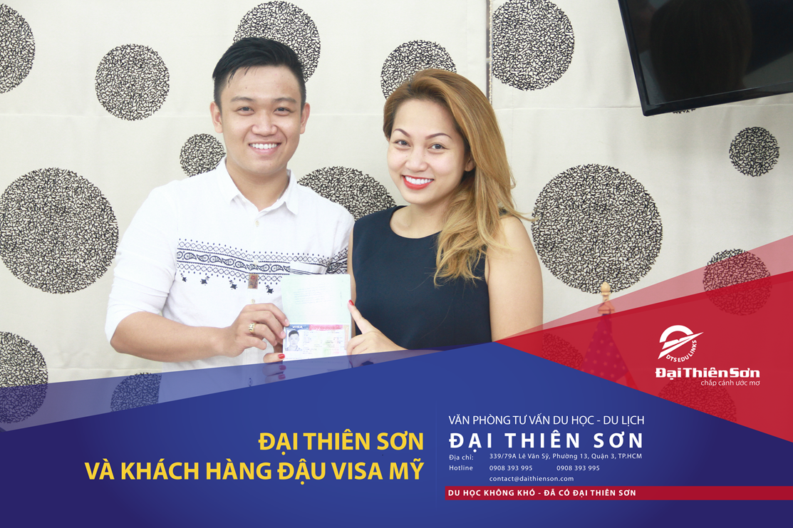 Khách hàng Đại Thiên Sơn khoe ảnh đậu visa Mỹ