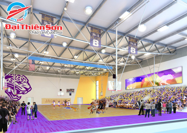 Sân vận động bóng rổ tại SJCC - Du học Đại Thiên Sơn DTS Sân vận động bóng rổ tại SJCC - Du học Đại Thiên Sơn DTS