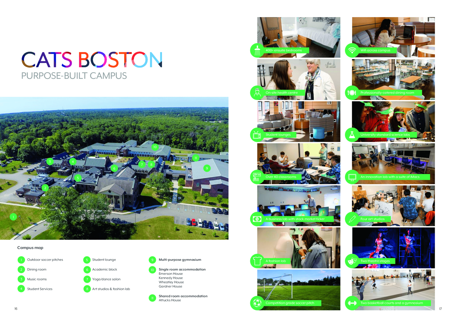 vị trí của các phòng của trường cats academy boston